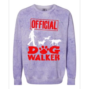 Cute Professional Dog Walker Funny Pet Lover Gift Cool Gift Colorblast Crewneck Sweatshirt