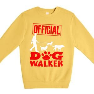 Cute Professional Dog Walker Funny Pet Lover Gift Cool Gift Premium Crewneck Sweatshirt