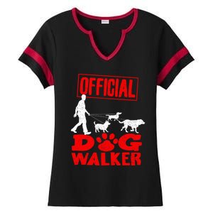 Cute Professional Dog Walker Funny Pet Lover Gift Cool Gift Ladies Halftime Notch Neck Tee