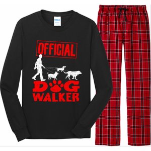 Cute Professional Dog Walker Funny Pet Lover Gift Cool Gift Long Sleeve Pajama Set