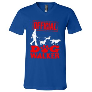 Cute Professional Dog Walker Funny Pet Lover Gift Cool Gift V-Neck T-Shirt