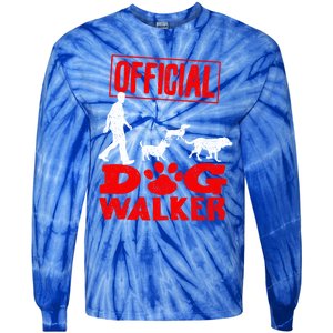 Cute Professional Dog Walker Funny Pet Lover Gift Cool Gift Tie-Dye Long Sleeve Shirt