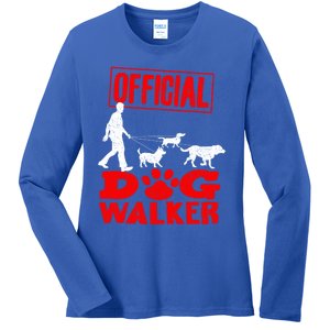 Cute Professional Dog Walker Funny Pet Lover Gift Cool Gift Ladies Long Sleeve Shirt