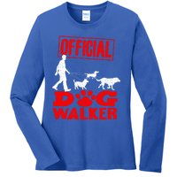 Cute Professional Dog Walker Funny Pet Lover Gift Cool Gift Ladies Long Sleeve Shirt