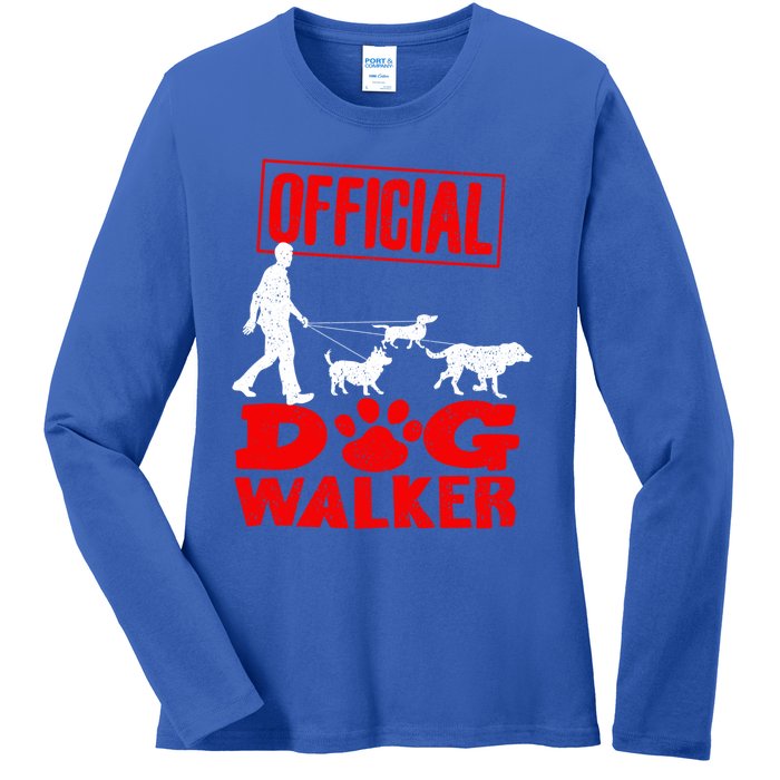 Cute Professional Dog Walker Funny Pet Lover Gift Cool Gift Ladies Long Sleeve Shirt