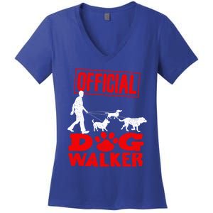 Cute Professional Dog Walker Funny Pet Lover Gift Cool Gift Women's V-Neck T-Shirt