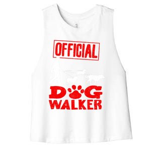 Cute Professional Dog Walker Funny Pet Lover Gift Cool Gift Women's Racerback Cropped Tank