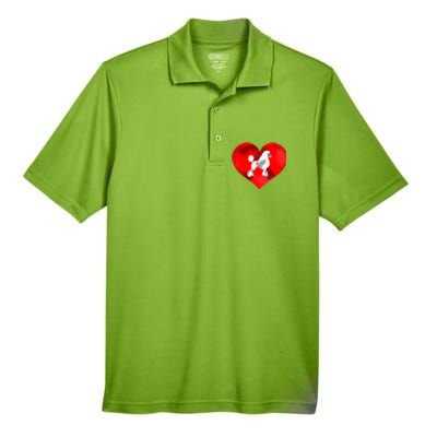 Cute Poodle Dog Lover Red Heart Valentines Day Cool Gift Men's Origin Performance Pique Polo