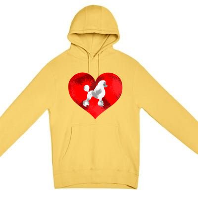 Cute Poodle Dog Lover Red Heart Valentines Day Cool Gift Premium Pullover Hoodie