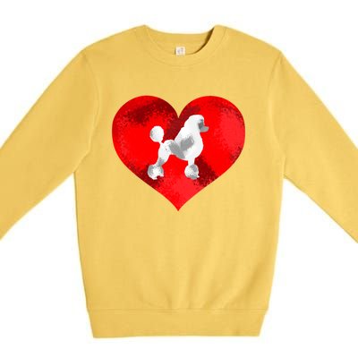 Cute Poodle Dog Lover Red Heart Valentines Day Cool Gift Premium Crewneck Sweatshirt