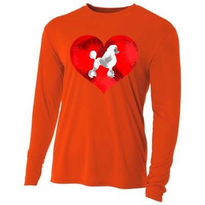 Cute Poodle Dog Lover Red Heart Valentines Day Cool Gift Cooling Performance Long Sleeve Crew