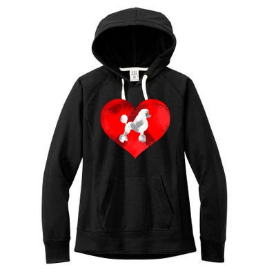 Cute Poodle Dog Lover Red Heart Valentines Day Cool Gift Women's Fleece Hoodie