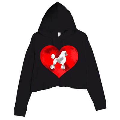 Cute Poodle Dog Lover Red Heart Valentines Day Cool Gift Crop Fleece Hoodie