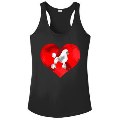 Cute Poodle Dog Lover Red Heart Valentines Day Cool Gift Ladies PosiCharge Competitor Racerback Tank