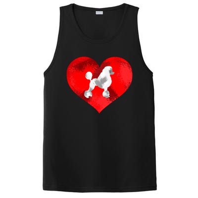 Cute Poodle Dog Lover Red Heart Valentines Day Cool Gift PosiCharge Competitor Tank