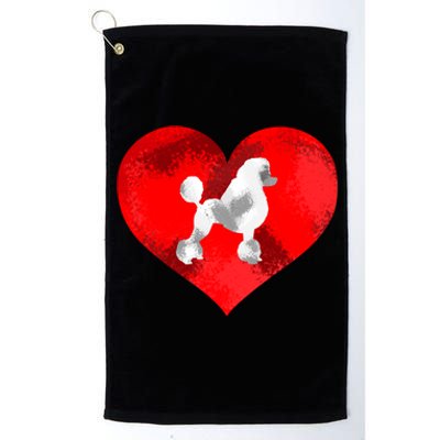 Cute Poodle Dog Lover Red Heart Valentines Day Cool Gift Platinum Collection Golf Towel