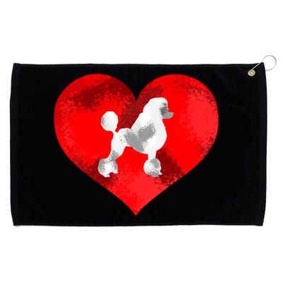 Cute Poodle Dog Lover Red Heart Valentines Day Cool Gift Grommeted Golf Towel