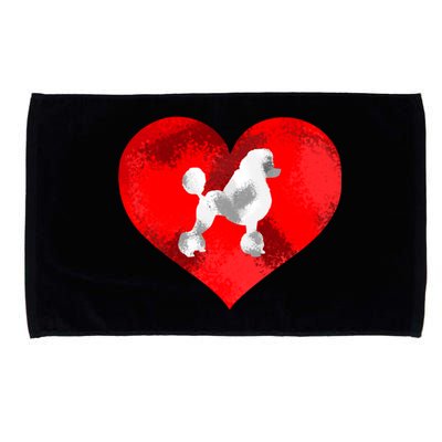 Cute Poodle Dog Lover Red Heart Valentines Day Cool Gift Microfiber Hand Towel