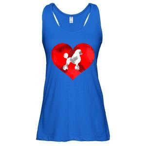 Cute Poodle Dog Lover Red Heart Valentines Day Cool Gift Ladies Essential Flowy Tank