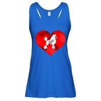 Cute Poodle Dog Lover Red Heart Valentines Day Cool Gift Ladies Essential Flowy Tank