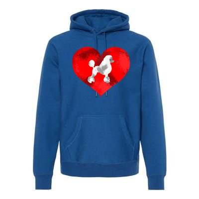 Cute Poodle Dog Lover Red Heart Valentines Day Cool Gift Premium Hoodie