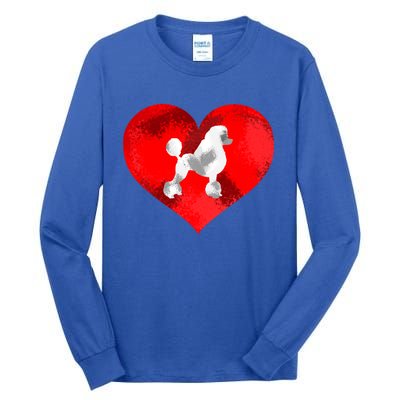 Cute Poodle Dog Lover Red Heart Valentines Day Cool Gift Tall Long Sleeve T-Shirt