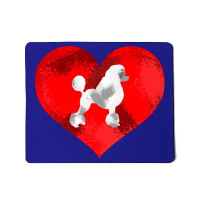 Cute Poodle Dog Lover Red Heart Valentines Day Cool Gift Mousepad