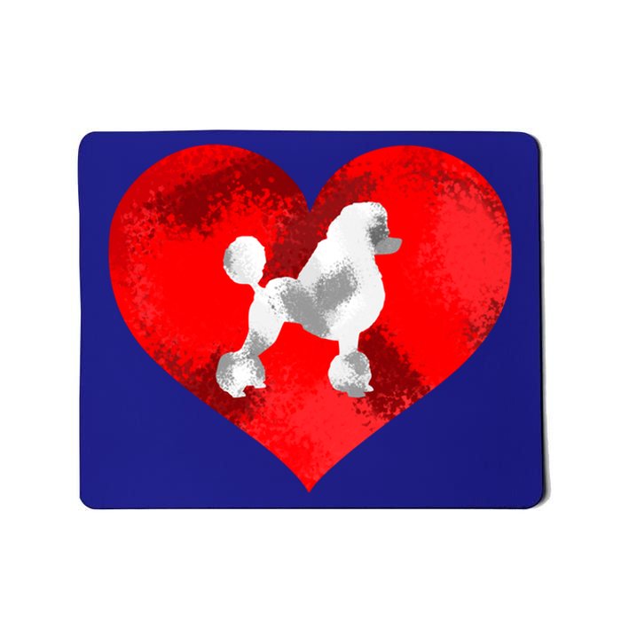 Cute Poodle Dog Lover Red Heart Valentines Day Cool Gift Mousepad