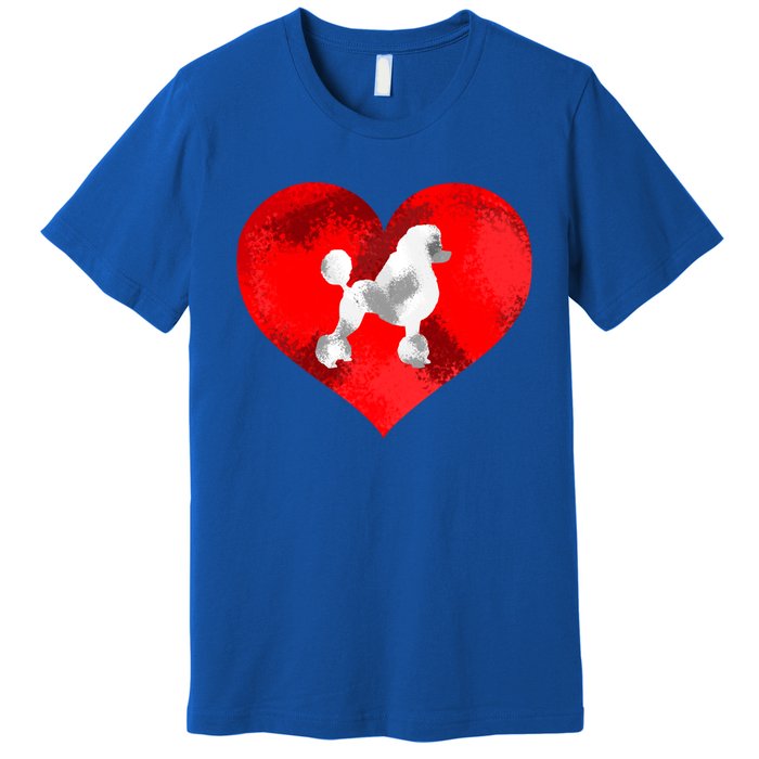 Cute Poodle Dog Lover Red Heart Valentines Day Cool Gift Premium T-Shirt