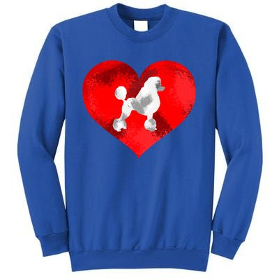 Cute Poodle Dog Lover Red Heart Valentines Day Cool Gift Tall Sweatshirt