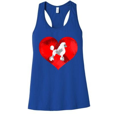 Cute Poodle Dog Lover Red Heart Valentines Day Cool Gift Women's Racerback Tank