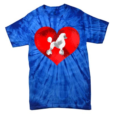 Cute Poodle Dog Lover Red Heart Valentines Day Cool Gift Tie-Dye T-Shirt