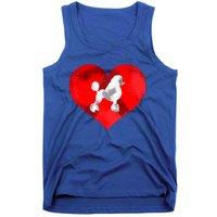 Cute Poodle Dog Lover Red Heart Valentines Day Cool Gift Tank Top