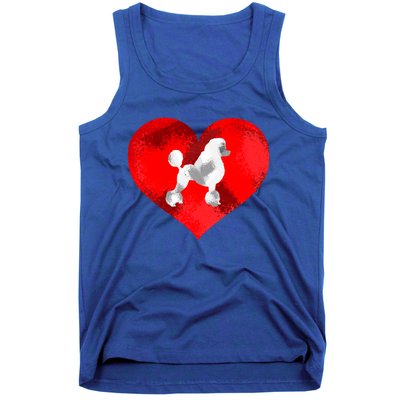 Cute Poodle Dog Lover Red Heart Valentines Day Cool Gift Tank Top