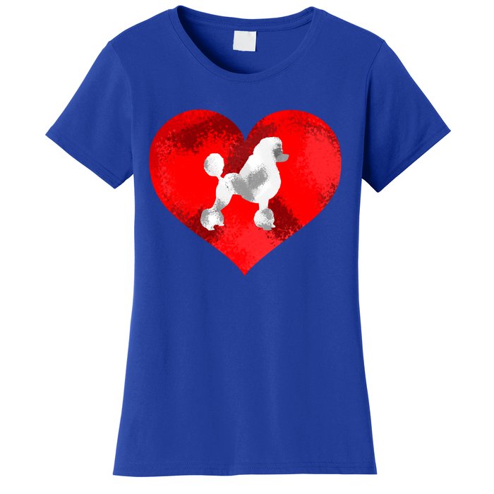 Cute Poodle Dog Lover Red Heart Valentines Day Cool Gift Women's T-Shirt