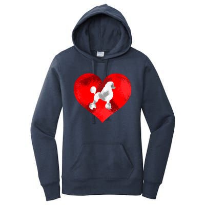 Cute Poodle Dog Lover Red Heart Valentines Day Cool Gift Women's Pullover Hoodie