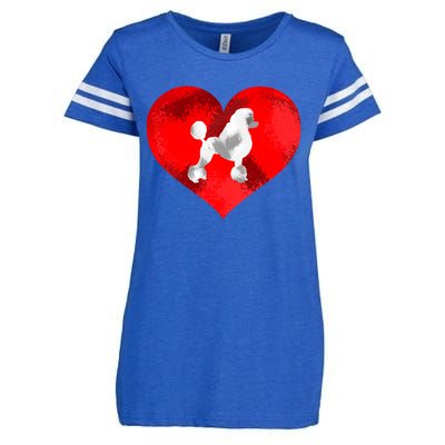 Cute Poodle Dog Lover Red Heart Valentines Day Cool Gift Enza Ladies Jersey Football T-Shirt