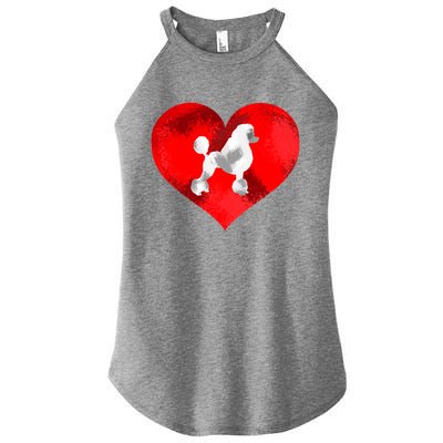 Cute Poodle Dog Lover Red Heart Valentines Day Cool Gift Women's Perfect Tri Rocker Tank