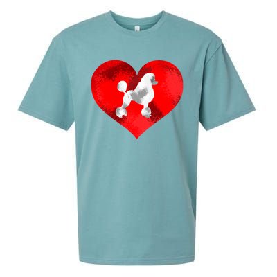 Cute Poodle Dog Lover Red Heart Valentines Day Cool Gift Sueded Cloud Jersey T-Shirt