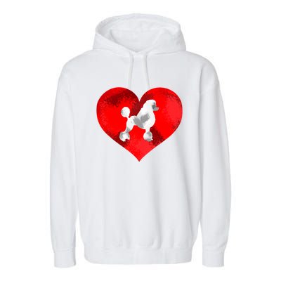 Cute Poodle Dog Lover Red Heart Valentines Day Cool Gift Garment-Dyed Fleece Hoodie