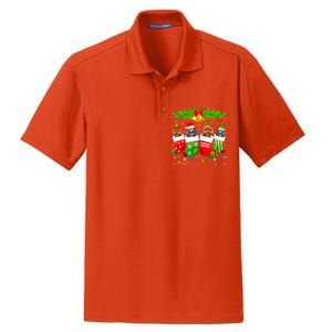 Cute Poodle Dog In Sock Christmas Santa Xmas Dog Gift Dry Zone Grid Polo