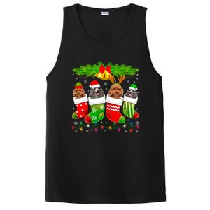 Cute Poodle Dog In Sock Christmas Santa Xmas Dog Gift PosiCharge Competitor Tank