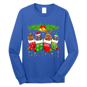 Cute Poodle Dog In Sock Christmas Santa Xmas Dog Gift Long Sleeve Shirt