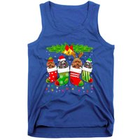 Cute Poodle Dog In Sock Christmas Santa Xmas Dog Gift Tank Top