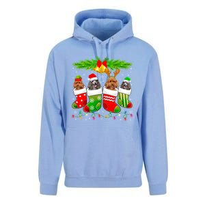 Cute Poodle Dog In Sock Christmas Santa Xmas Dog Gift Unisex Surf Hoodie