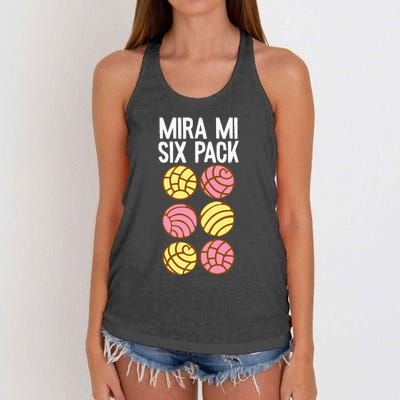 Conchas Pan Dulce Latina Mexican Mujer Concha Pastry Women's Knotted Racerback Tank