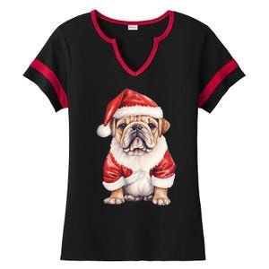 Christmas Pug Dog Cute Holiday Ladies Halftime Notch Neck Tee