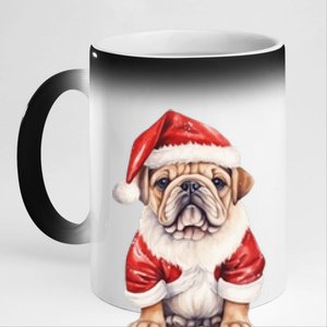 Christmas Pug Dog Cute Holiday 11oz Black Color Changing Mug