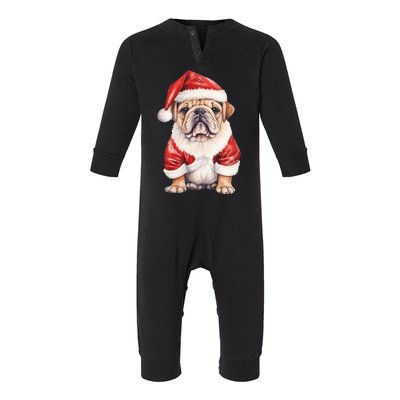 Christmas Pug Dog Cute Holiday Infant Fleece One Piece