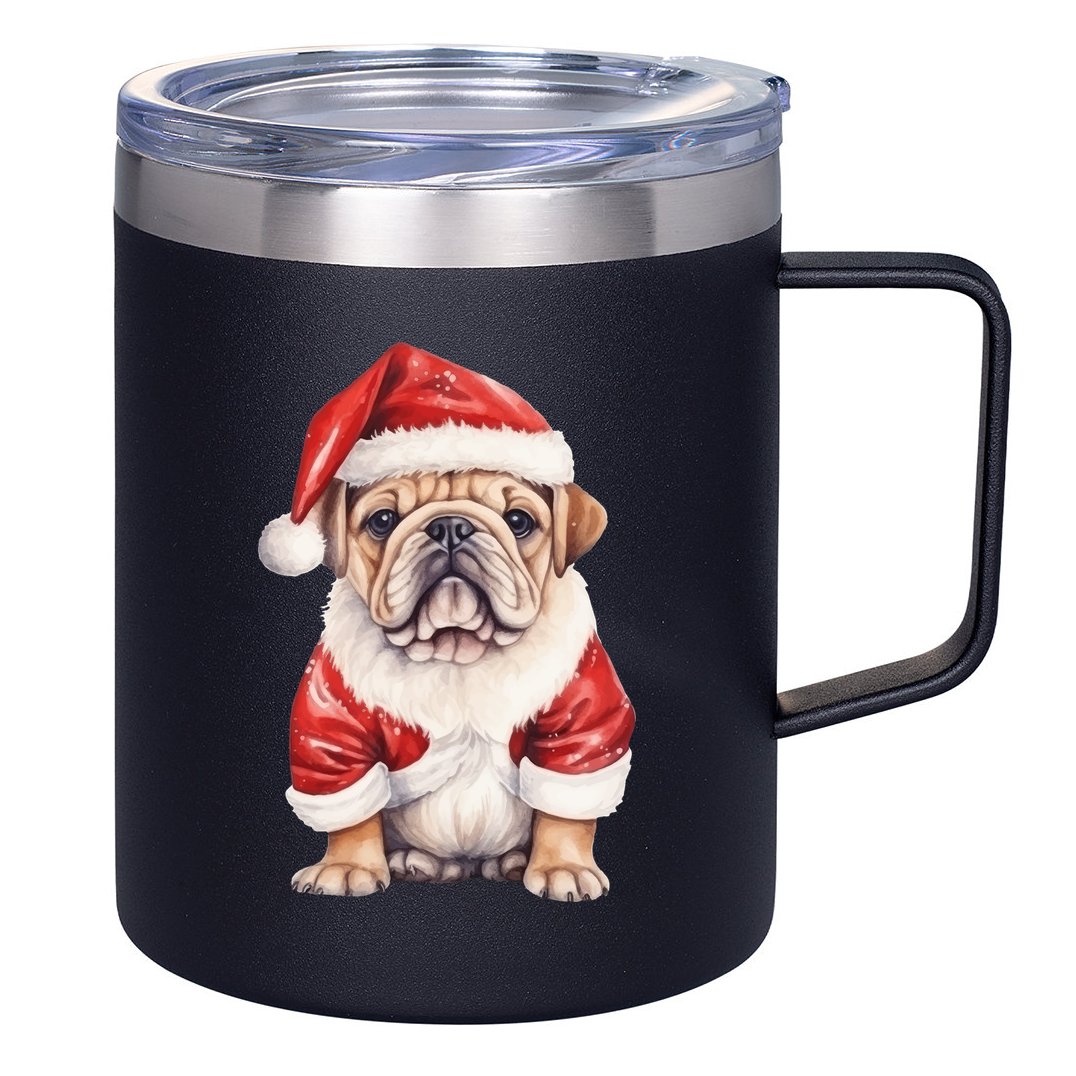 Christmas Pug Dog Cute Holiday 12oz Stainless Steel Coffee Mug